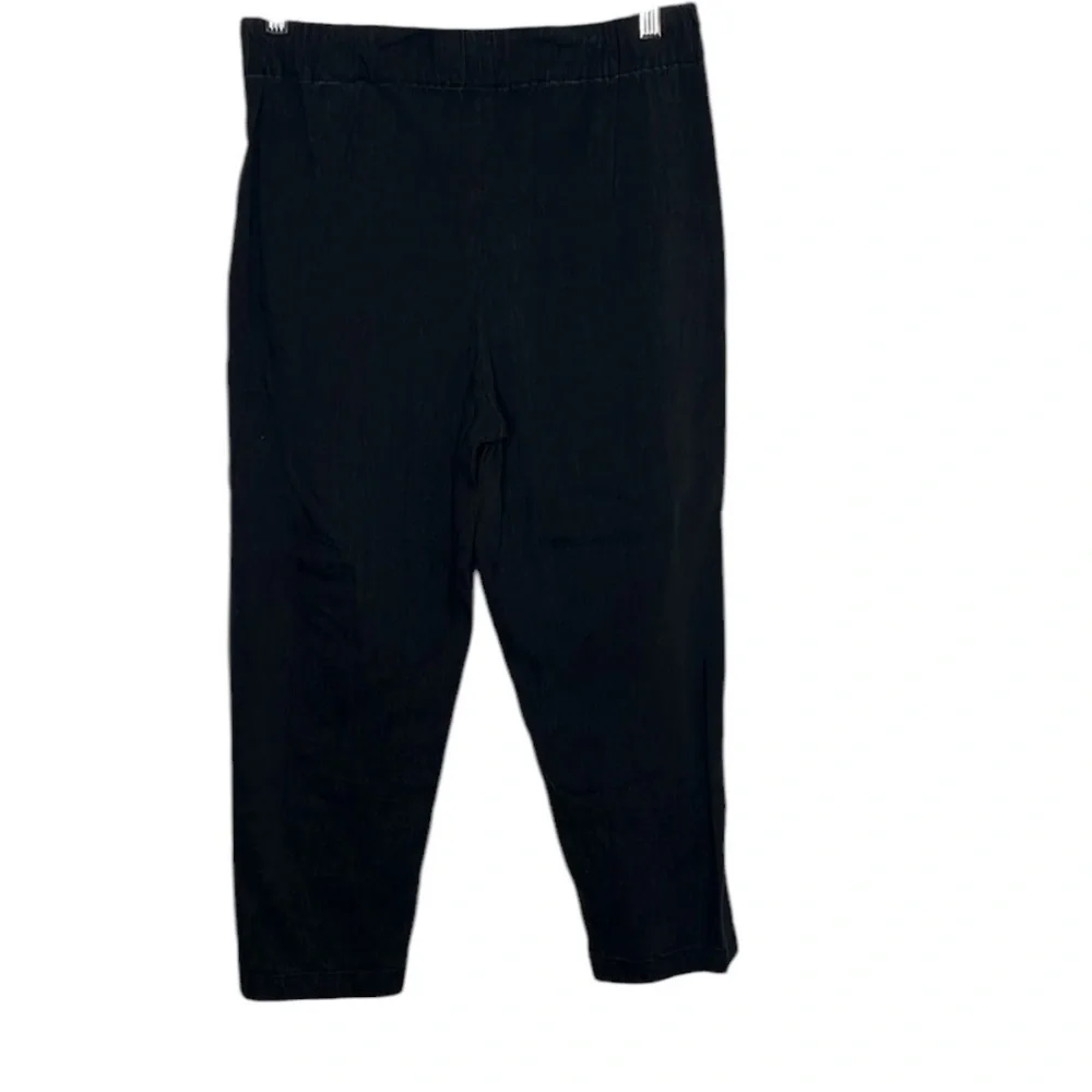 Aritzia Babaton Errol Black Linen Tapered Pants Women Size M